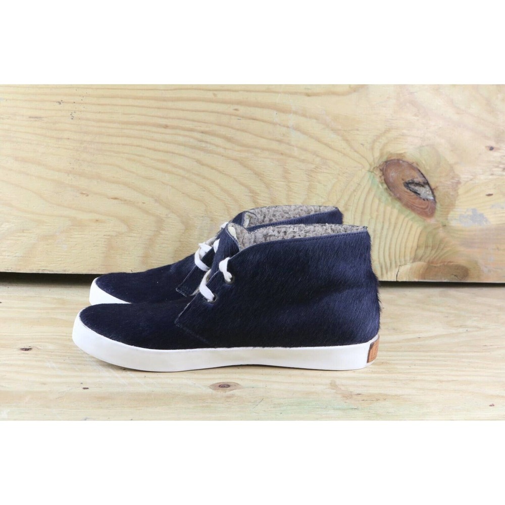 Penelope Chilvers Boots EU 41 Womens Sz 10 Blue Calf Hair Fur Lined Chukka